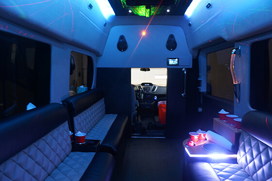 plush leather seating in a Van